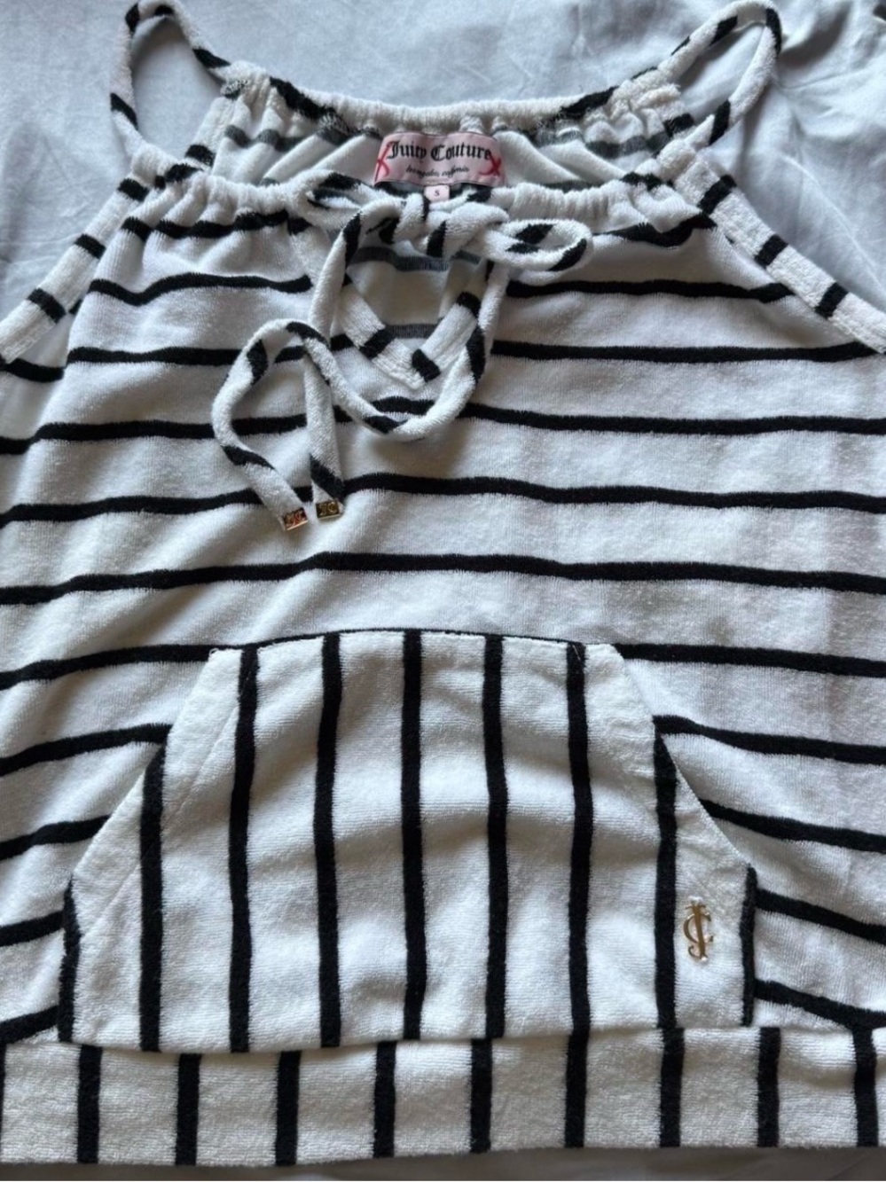 Juicy Couture Striped Terry Tank top Black & White